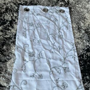 NEW Elegant White and Gray Floral Curtains